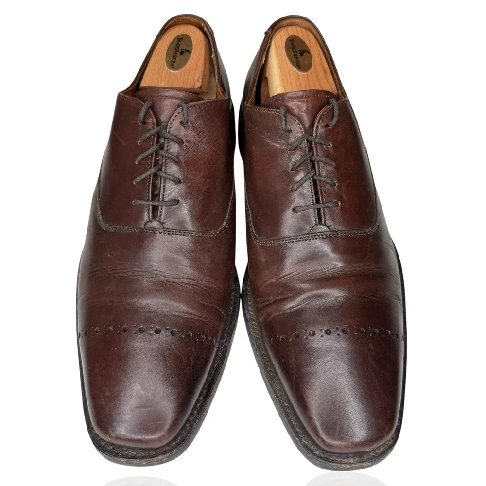Cheaney Perry‎ Brown Leather Cap Toe Oxford Shoes US 10 / UK 9 Made In England